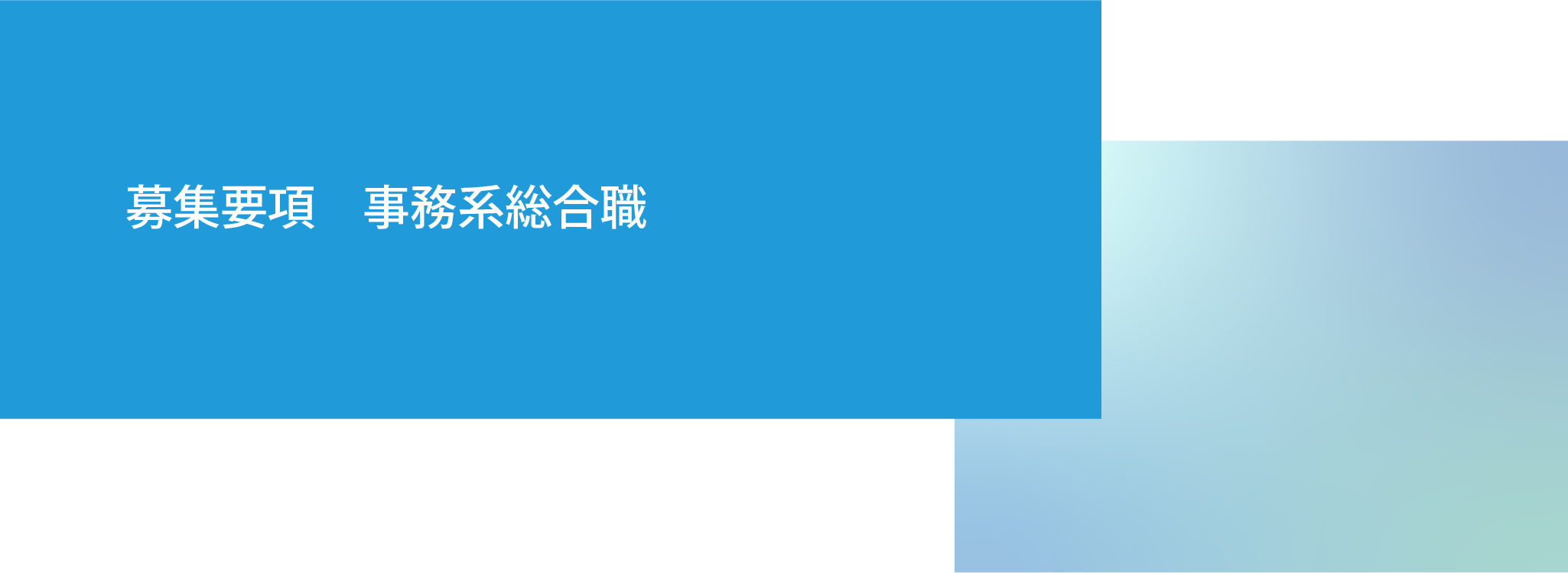 募集要項 事務系総合職